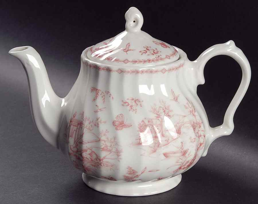 Chelsea Toile Pink Teapot & Lid by Queen's-1