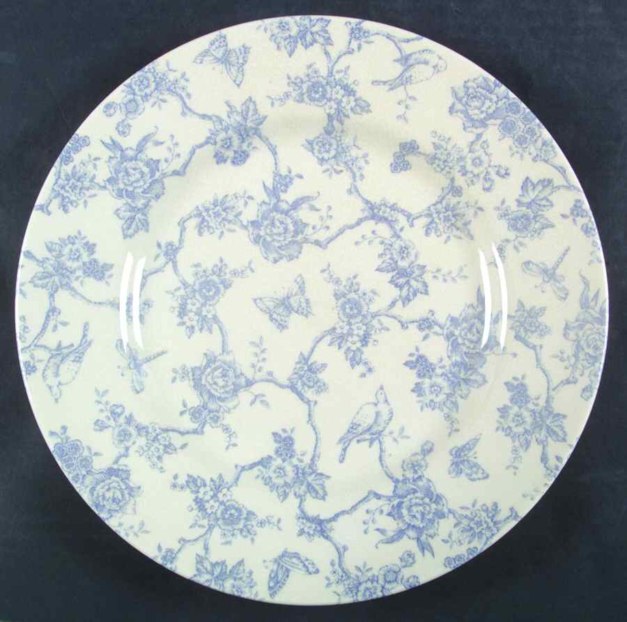 Toile de Jouy Blue Dinner Plate by Queen's-1