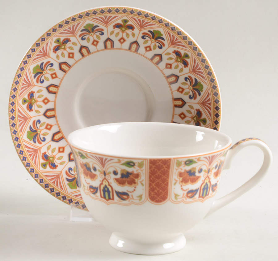 Imari Footed Cup & Saucer Set by Queen's-1