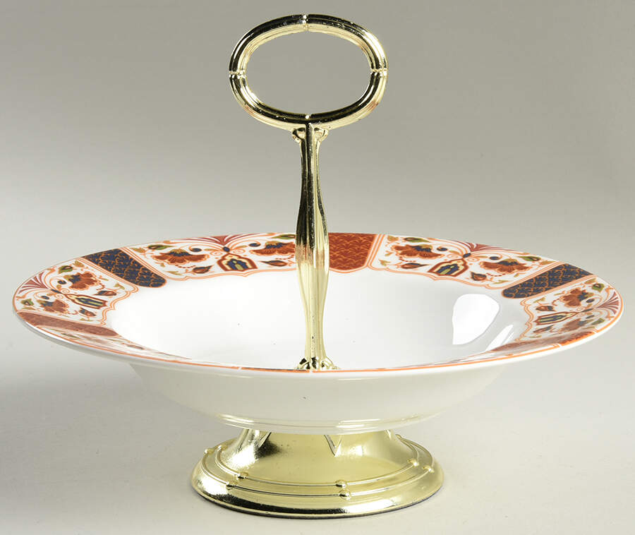 Imari 6"-7" Handled Footed Nut Dish HC by Queen's-1