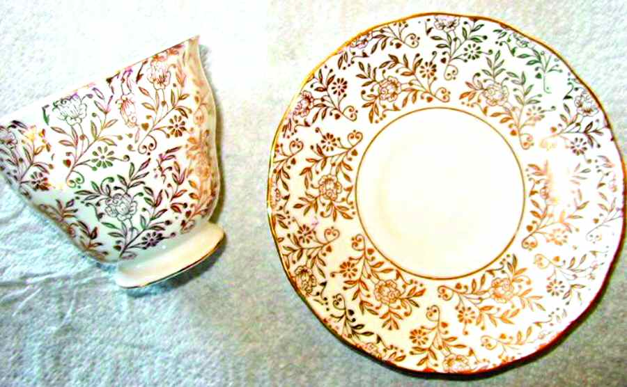 G963 Footed Cup & Saucer Set by Queen Anne (England)-1