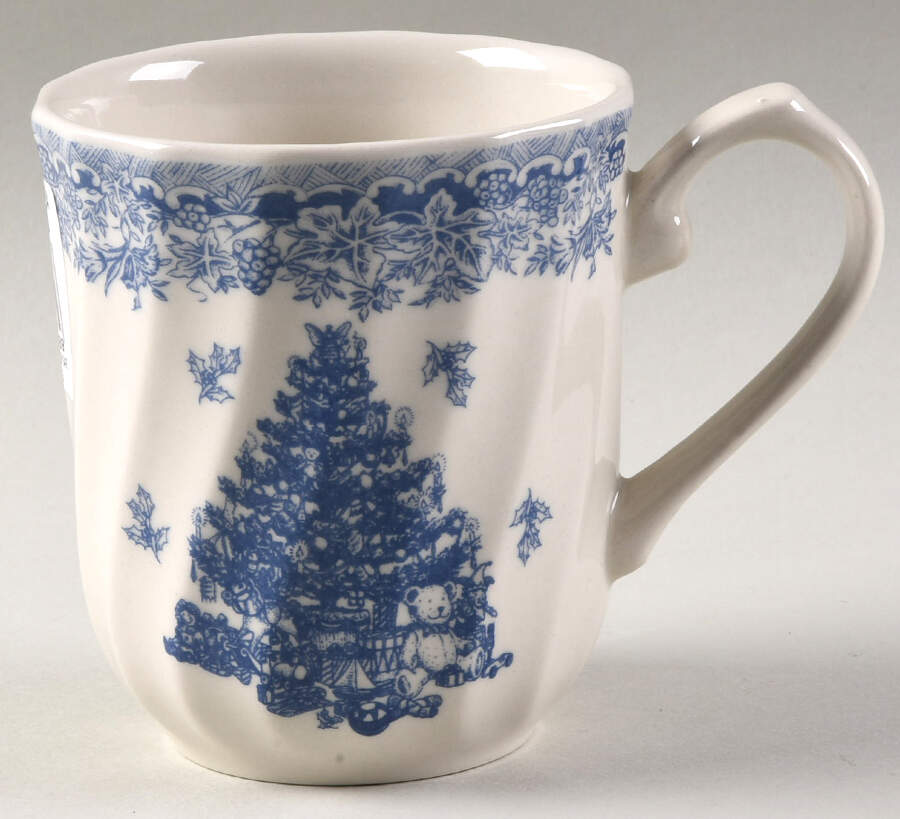Seasons Greetings Blue Mug by Queen's-1