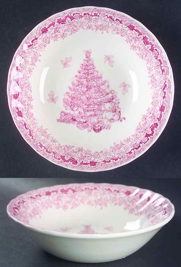 Seasons Greetings Red Coupe Cereal Bowl by Queen's-1