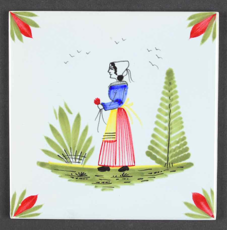 Breton White Trivet by Quimper-1