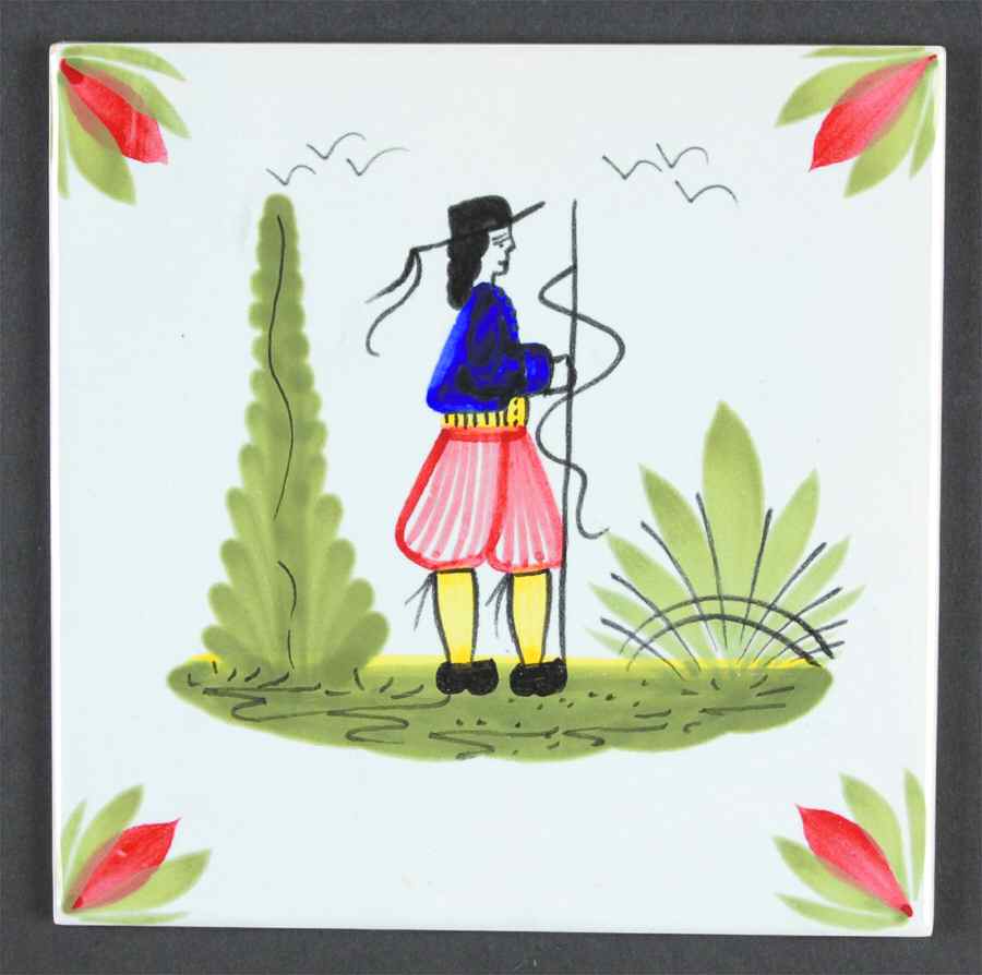 Breton White Trivet by Quimper-1