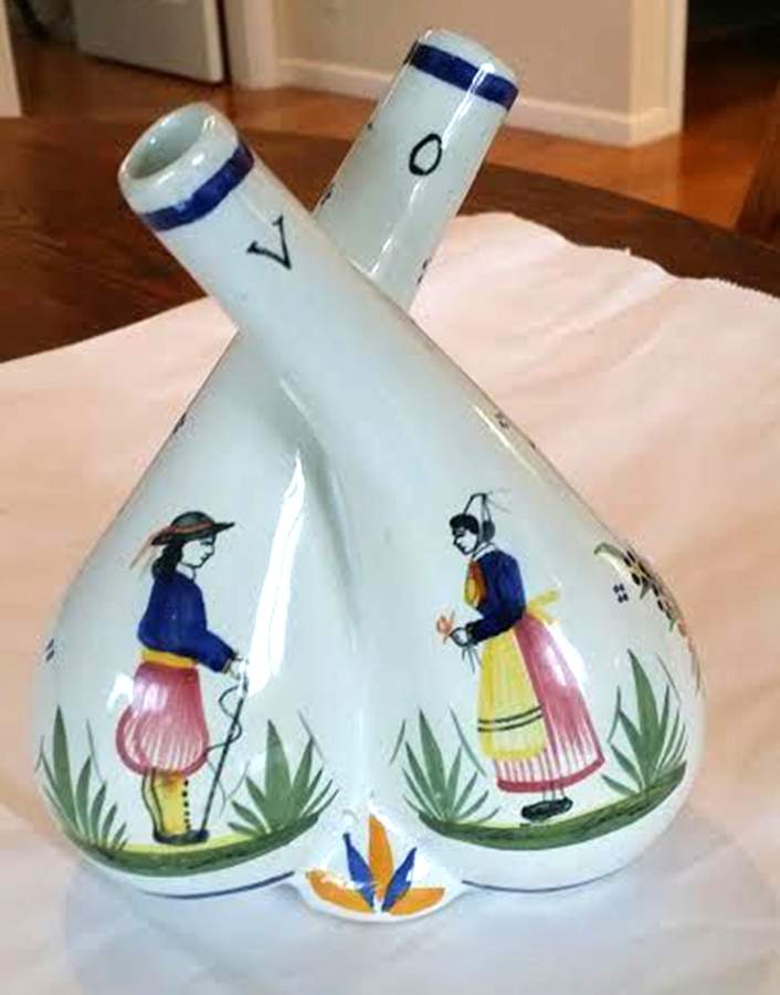 QUI62 Attached Oil and Vinegar No Stoppers by Quimper-1