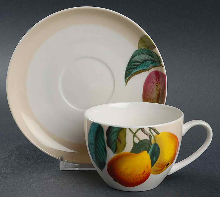 Fruits DE Saison Flat Cup & Saucer Set by Queen's-1