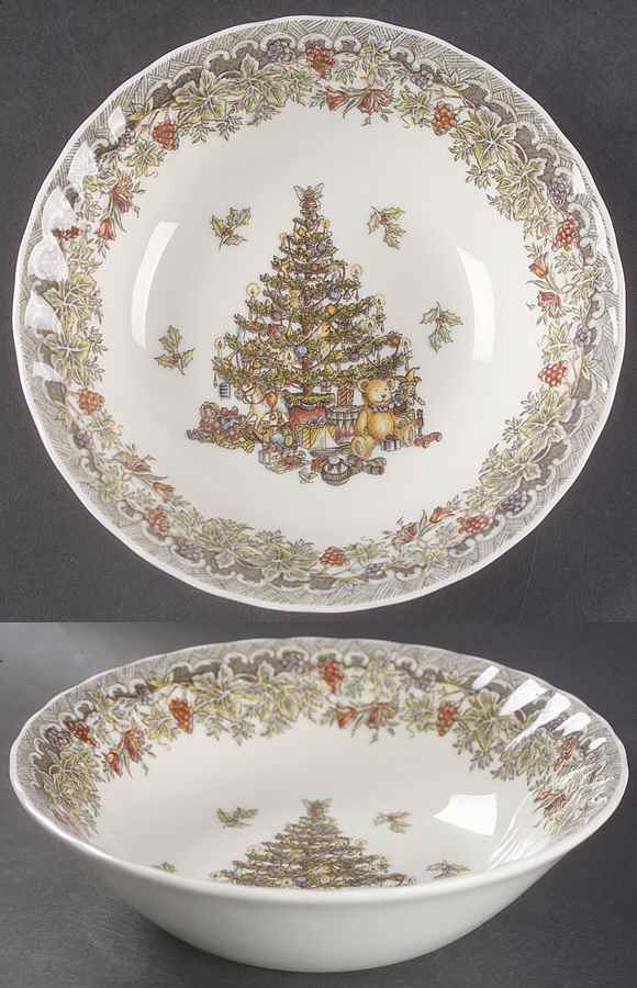 Seasons Greetings Multicolored Coupe Cereal Bowl by Queen's-1