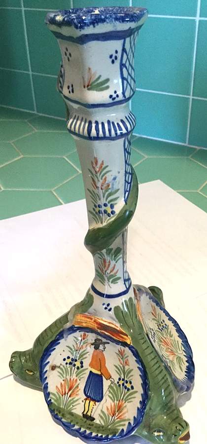 QUI65 9" Tall Candlestick by Quimper-1