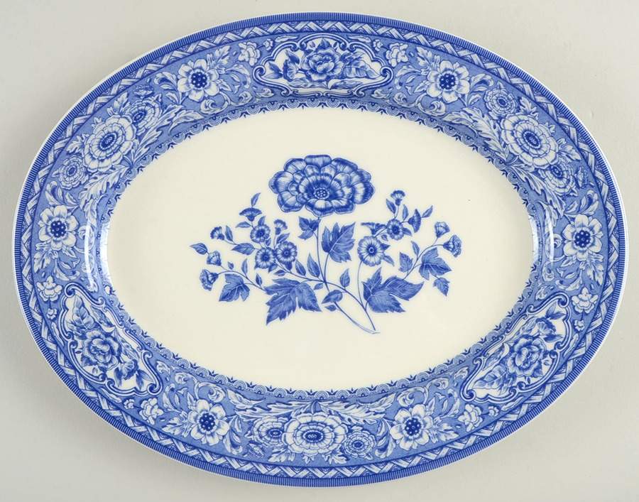 Rosemont 13" Oval Serving Platter by Queen's-1