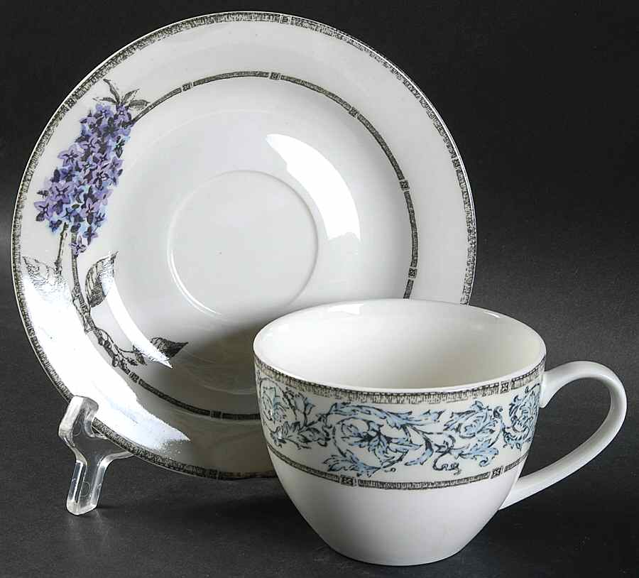 Jardinet Flat Cup & Saucer Set by Queen's-1