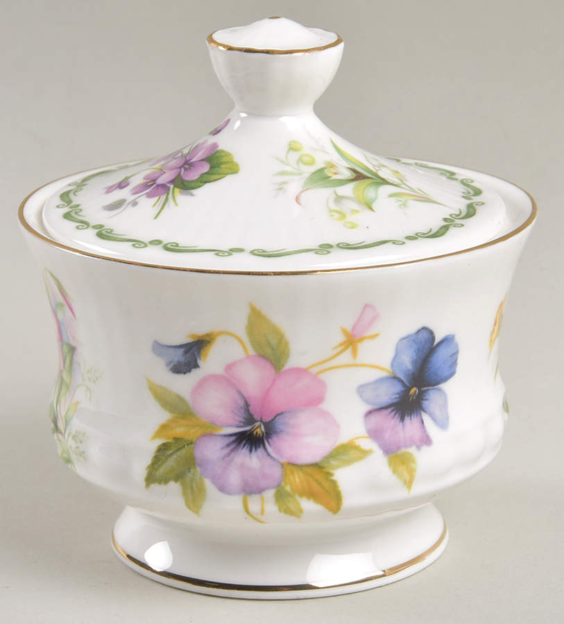 Flower of the Month Sugar Bowl & Lid by Queen's-1