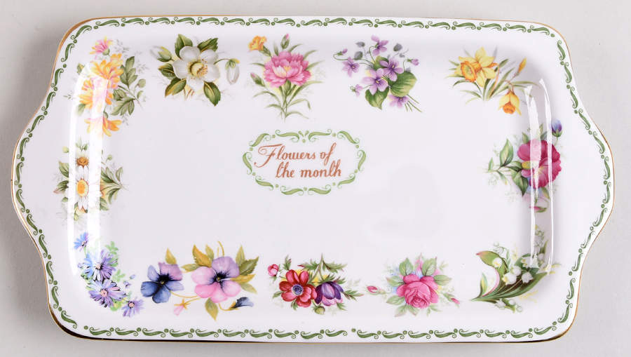 Flower of the Month Large Sandwich Tray by Queen's-1