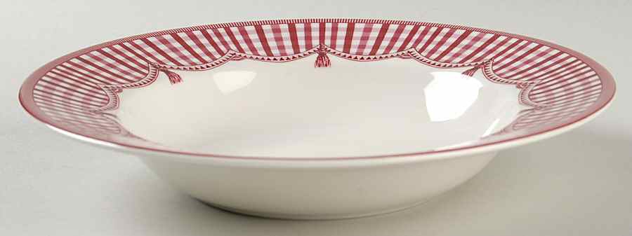 Rooster Red Rim Soup Bowl by Queen's-1