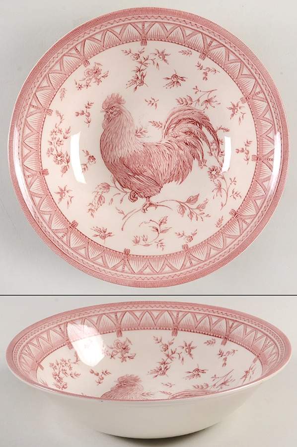 Rooster Red 9" Round Vegetable Bowl by Queen's-1