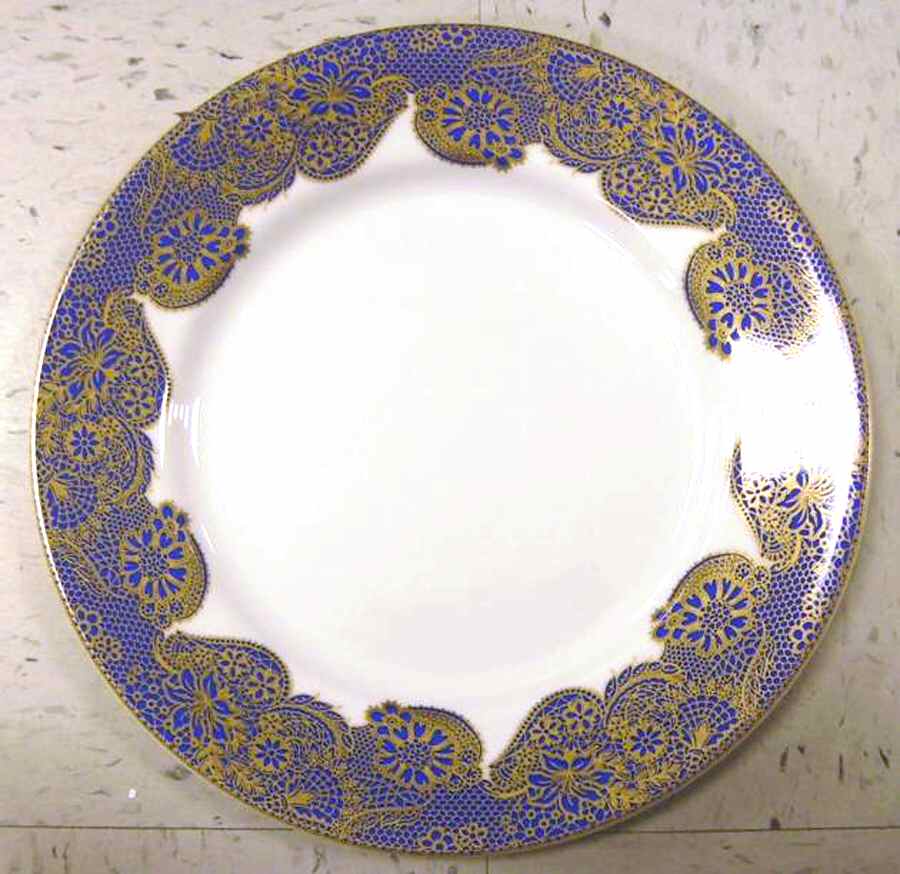 Blue Lace Dinner Plate by Queen's-1