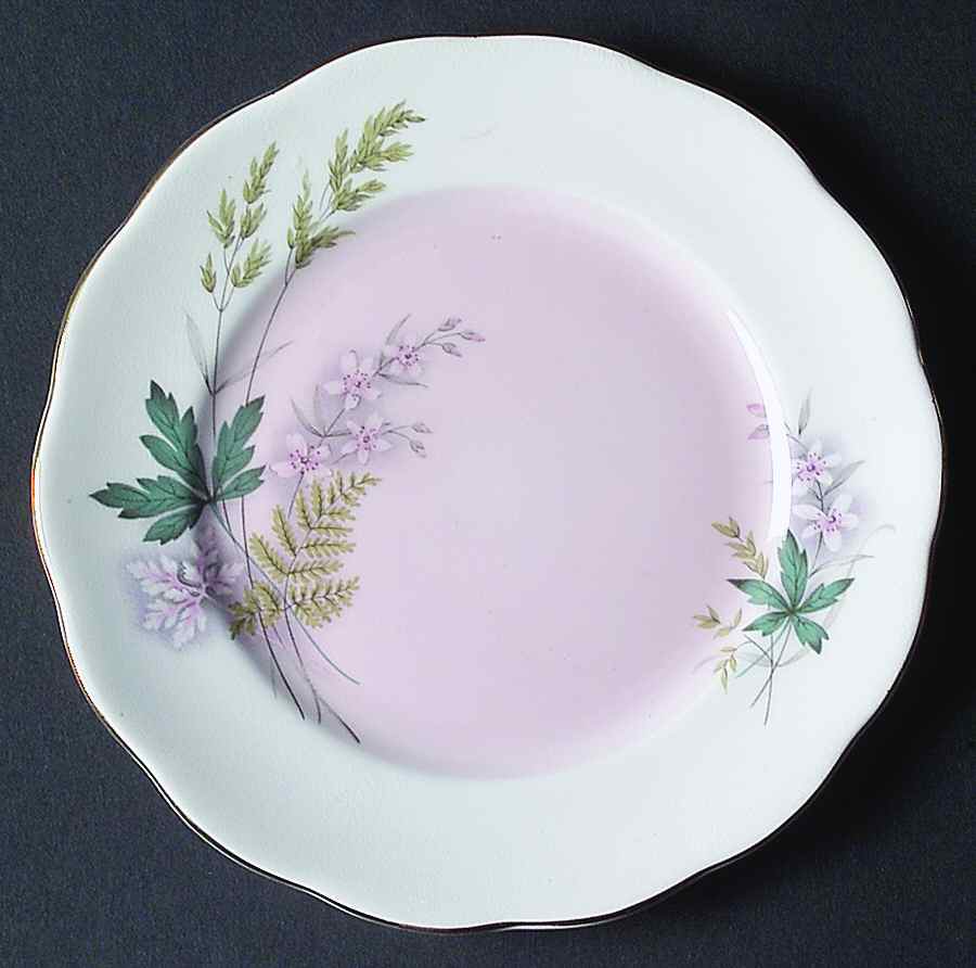 Louise (Pink Center) Bread & Butter Plate by Queen Anne (England)-1