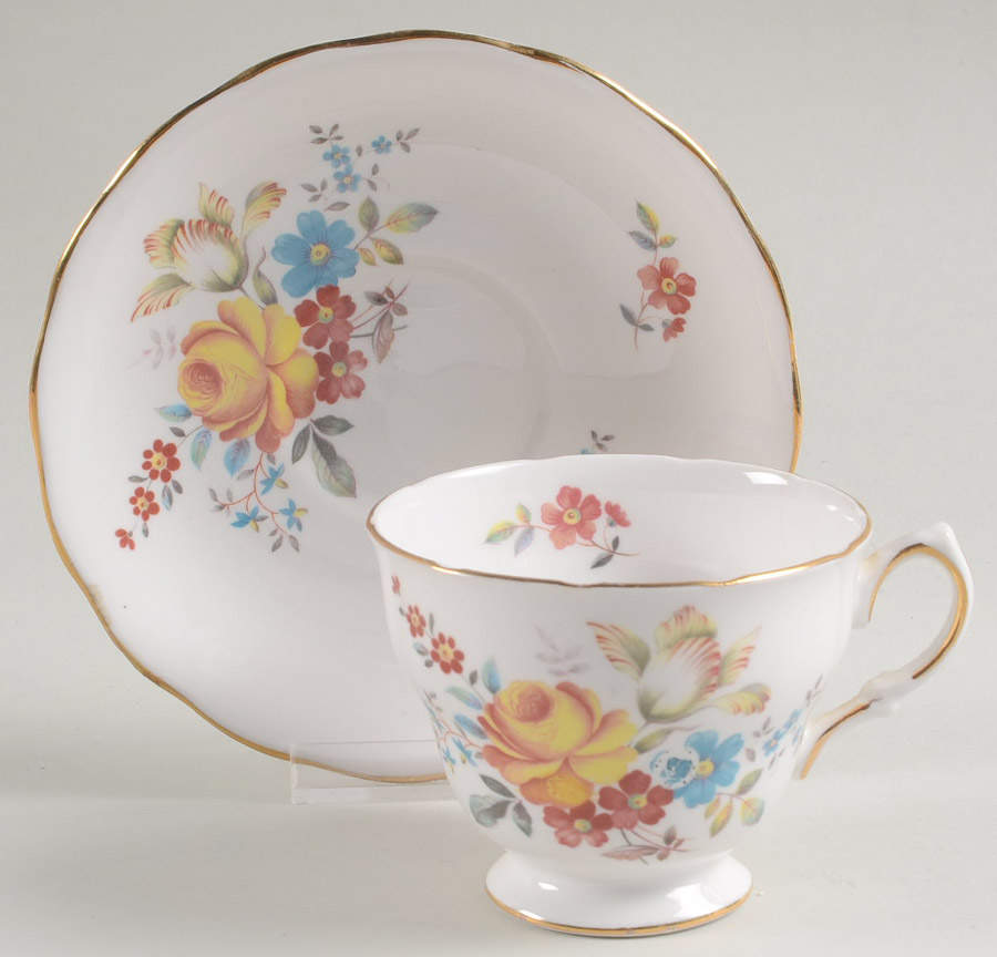 8300 Footed Cup & Saucer Set by Queen Anne (England)-1
