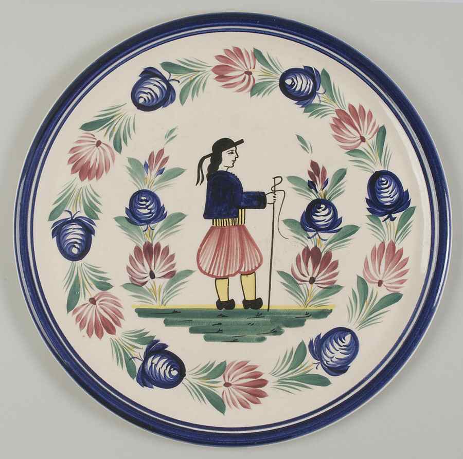 QUI69 12" Chop Plate (Round Platter) by Quimper-1