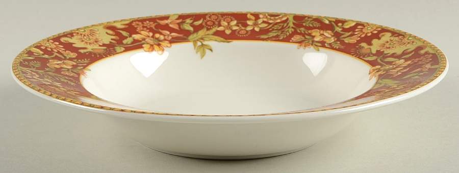 Asian Toile Large Rim Soup Bowl by Queen's-1