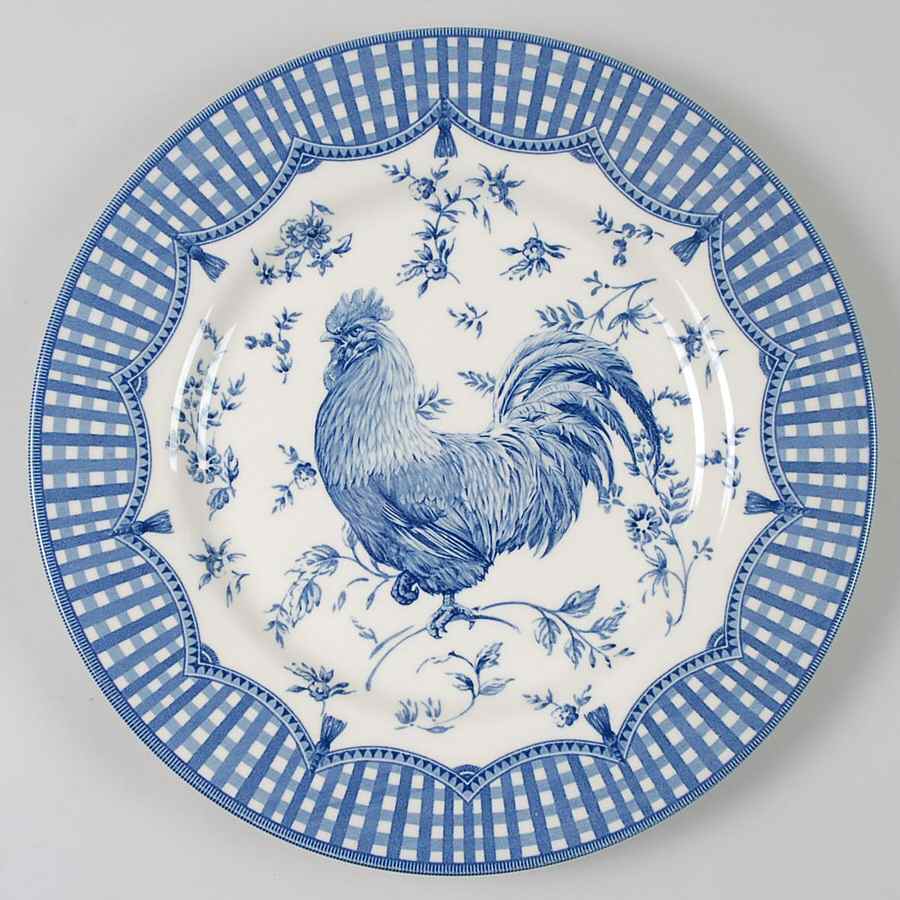 Rooster Blue Dinner Plate by Queen's-1