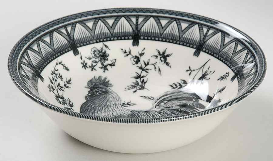 Rooster Black Coupe Cereal Bowl by Queen's-1