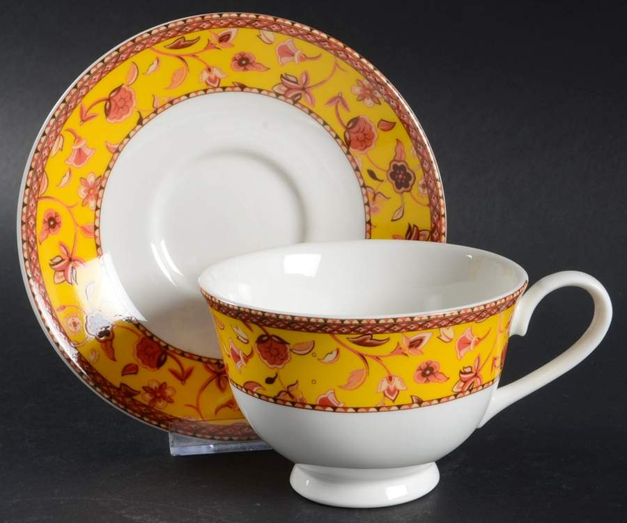 Provence Footed Cup & Saucer Set by Queen's-1