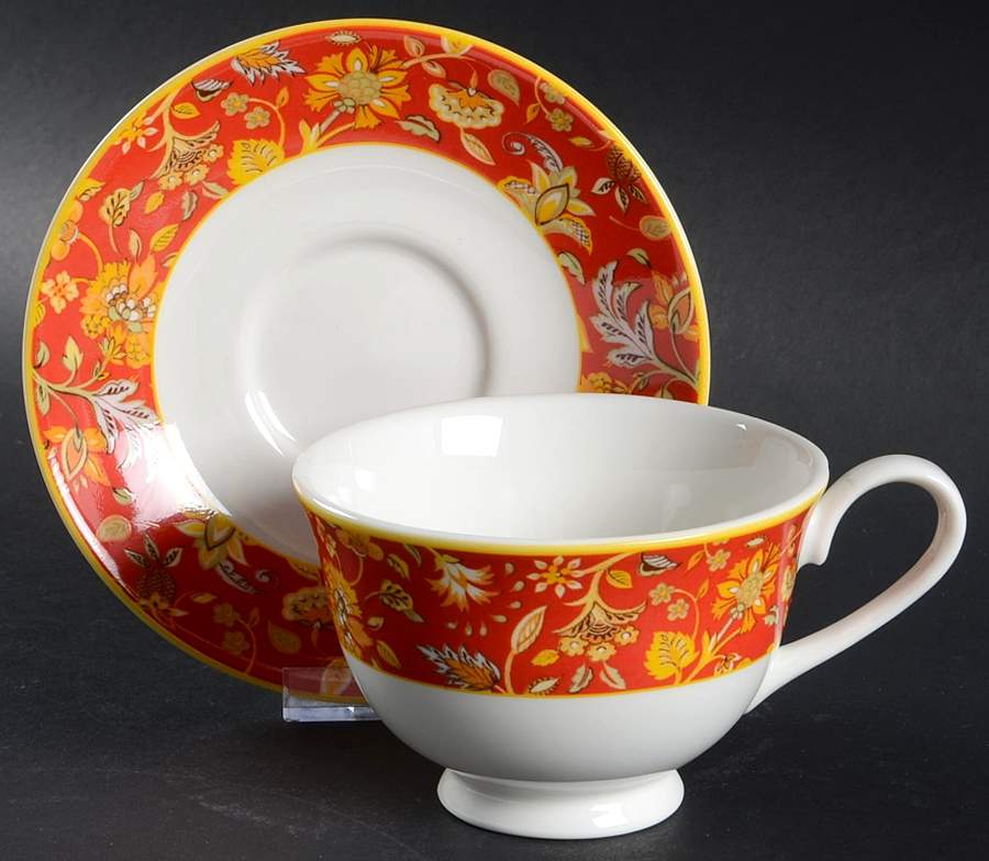 Provence Footed Cup & Saucer Set by Queen's-1
