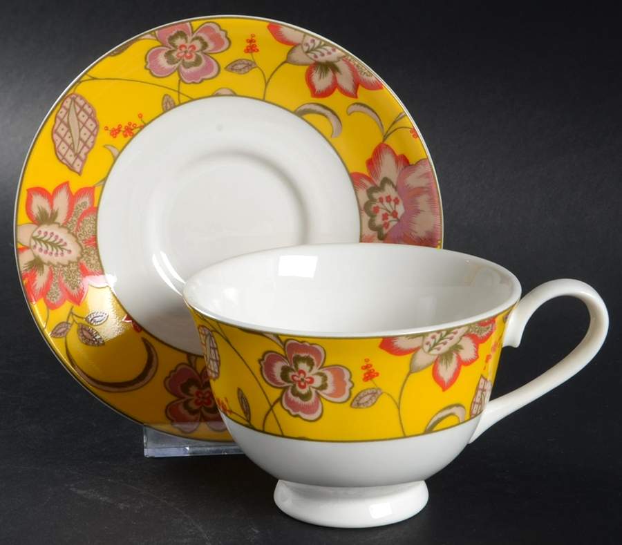 Provence Footed Cup & Saucer Set by Queen's-1