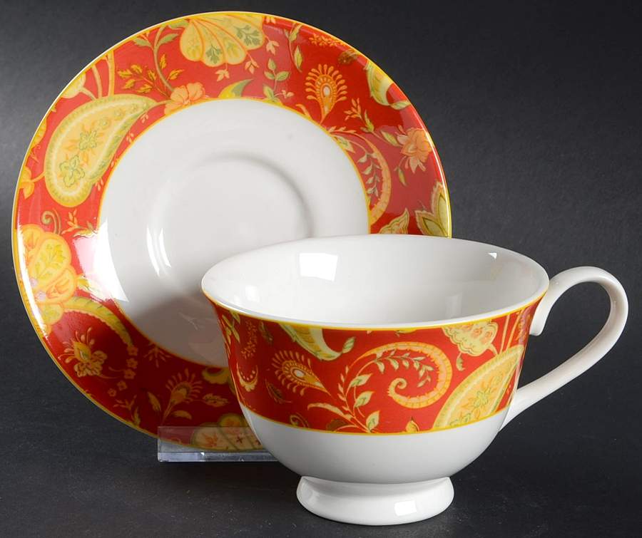 Provence Footed Cup & Saucer Set by Queen's-1