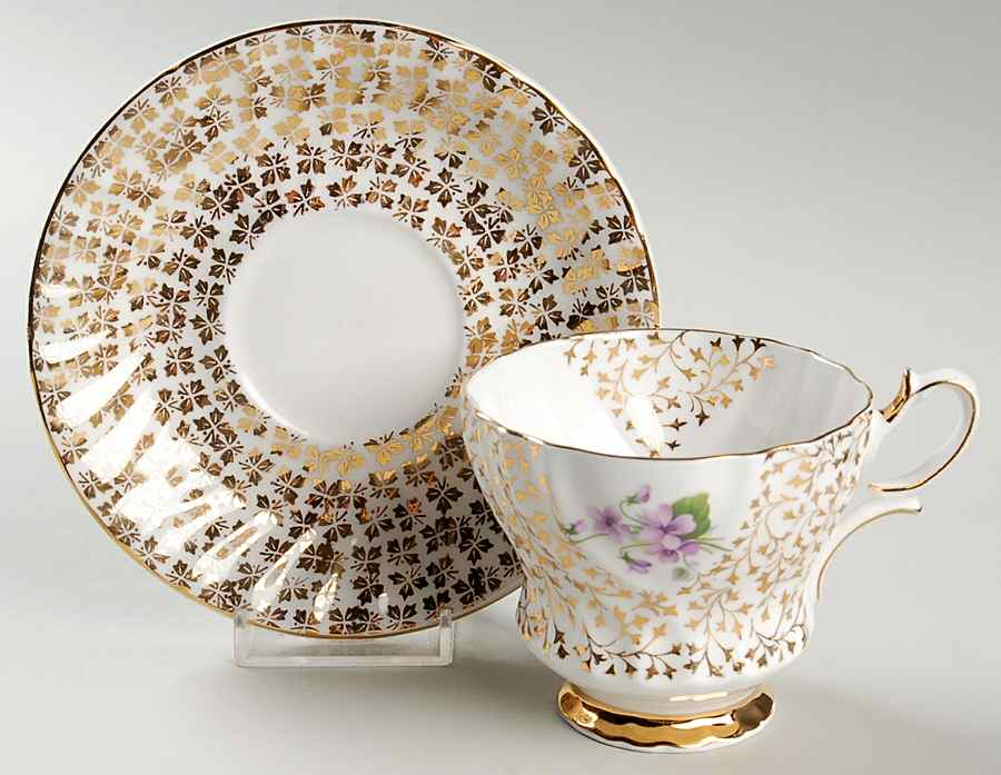 393 Footed Cup & Saucer Set by Queen Anne (England)-1