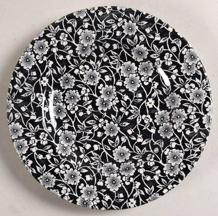 Calico Black Bread & Butter Plate by Queen's-1