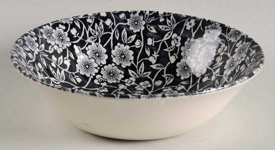 Calico Black Coupe Cereal Bowl by Queen's-1