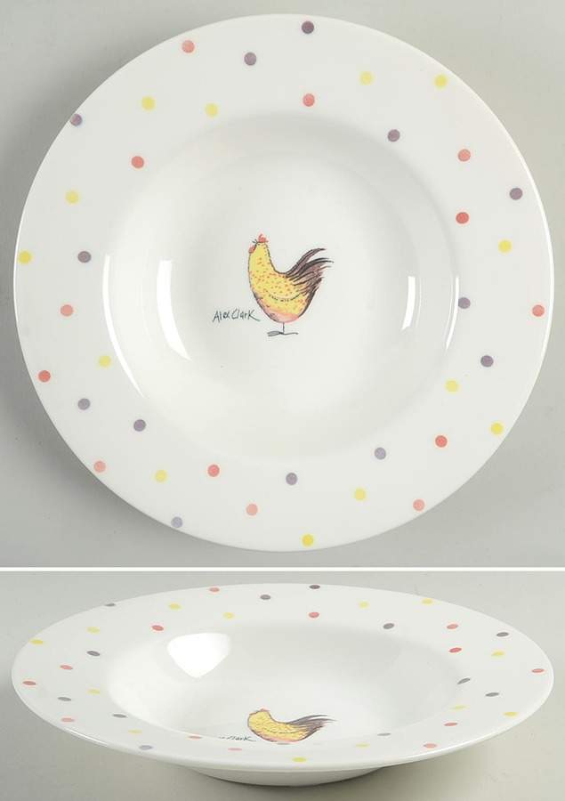 Alex Clark Rooster Rim Soup Bowl by Queen's-1