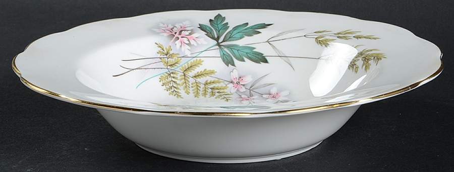 Louise (White Center, Gold Trim) Rim Soup Bowl by Queen Anne (England)-1