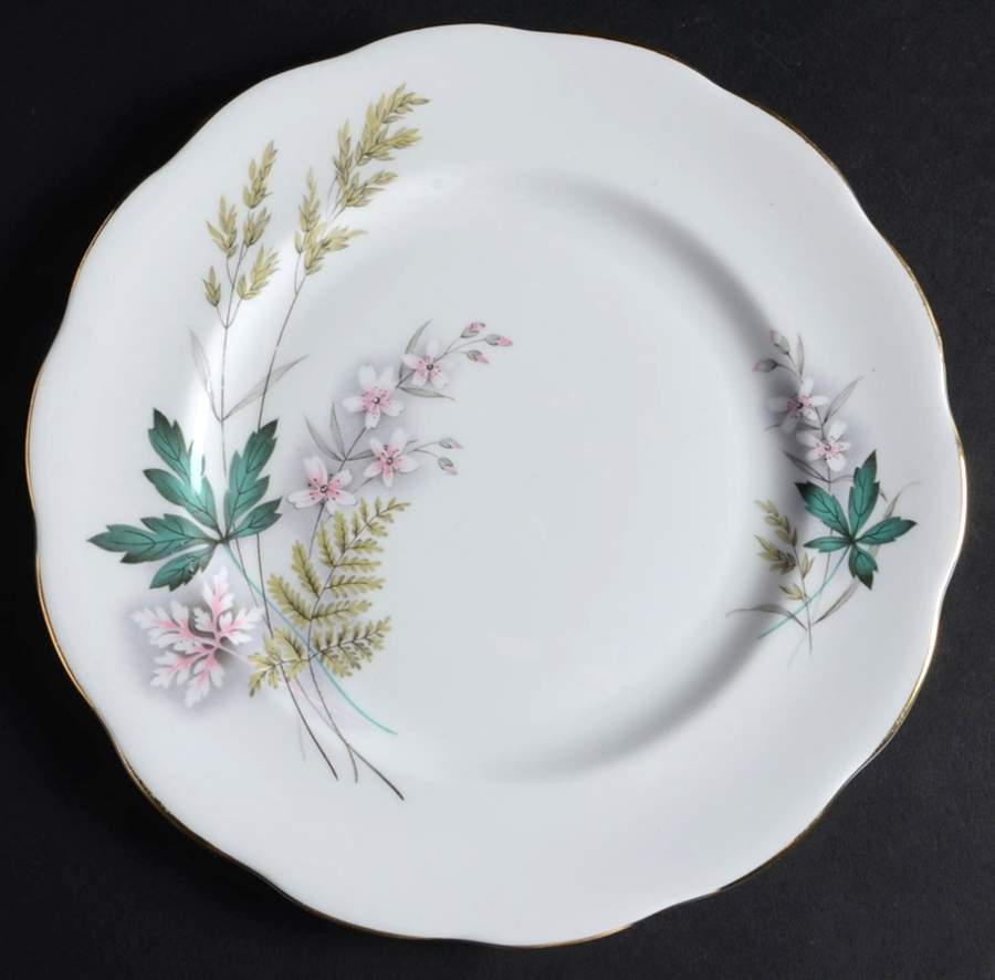 Louise (White Center, Gold Trim) Salad Plate by Queen Anne (England)-1