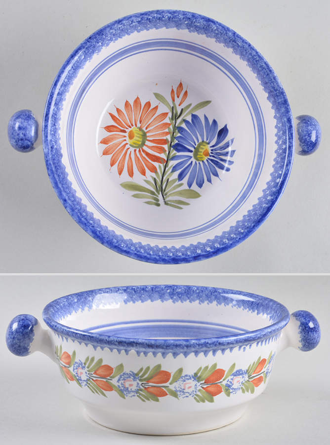 QUI86 Lugged Soup Bowl by Quimper-1