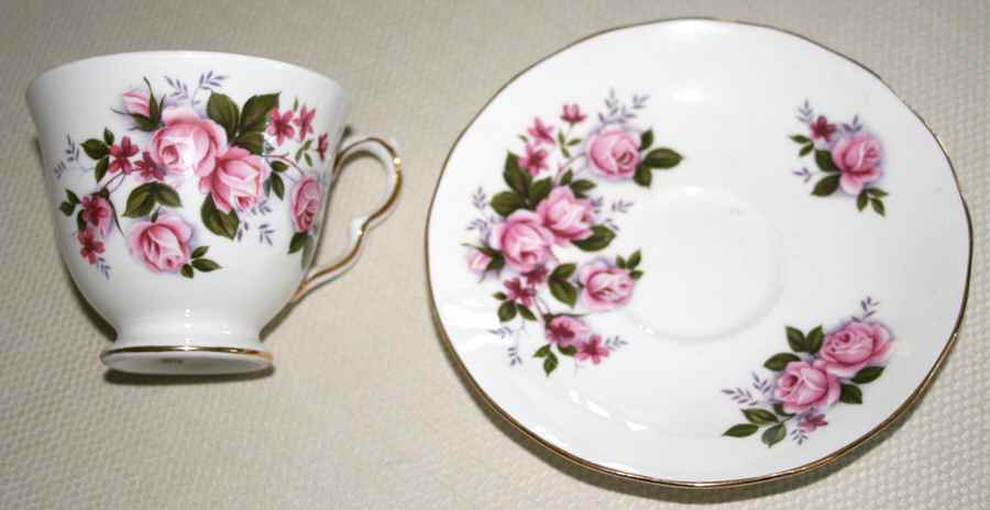 QUA56 Footed Cup & Saucer Set by Queen Anne (England)-1