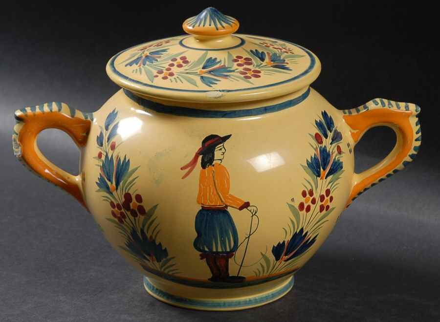 393 Sugar Bowl & Lid by Quimper-1
