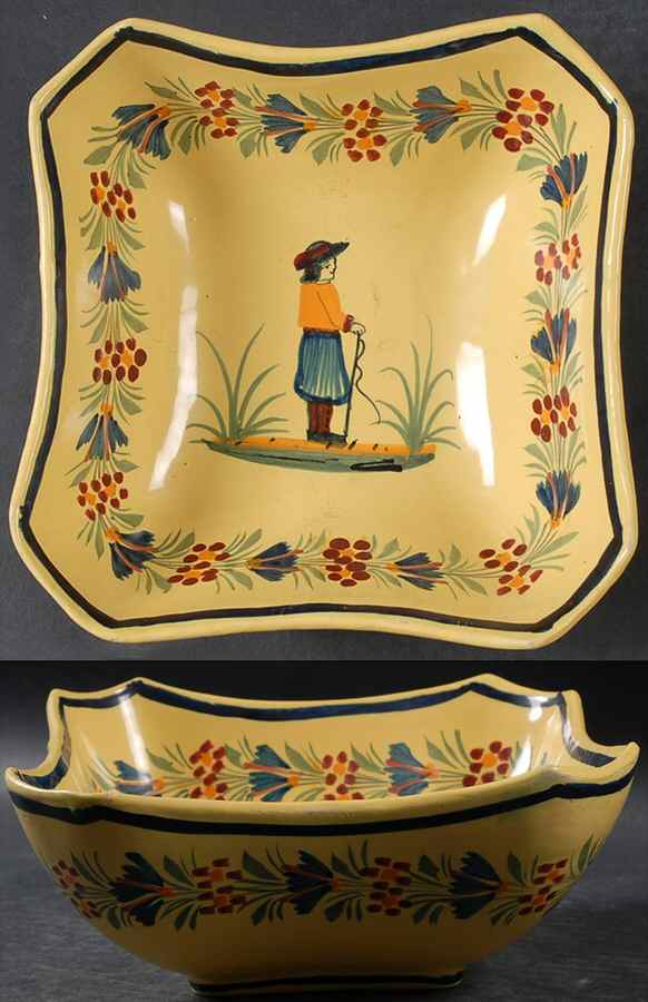 393 7" Square Vegetable Bowl by Quimper-1