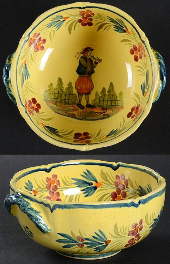 393 Lugged Soup Bowl by Quimper-1