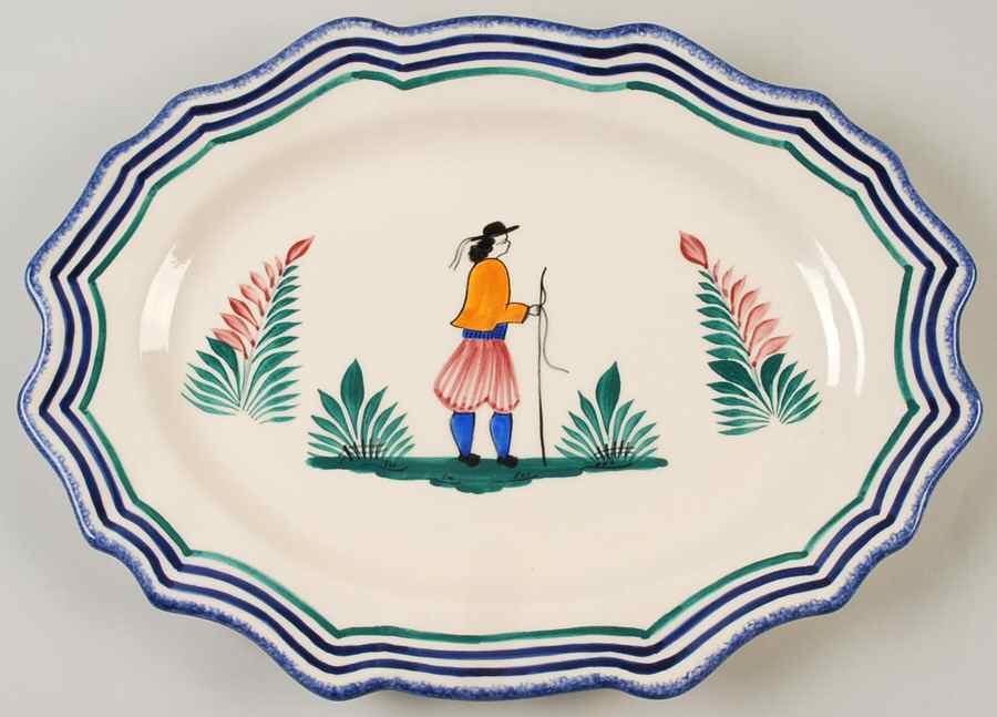B7000-P3 14" Oval Serving Platter by Quimper-1