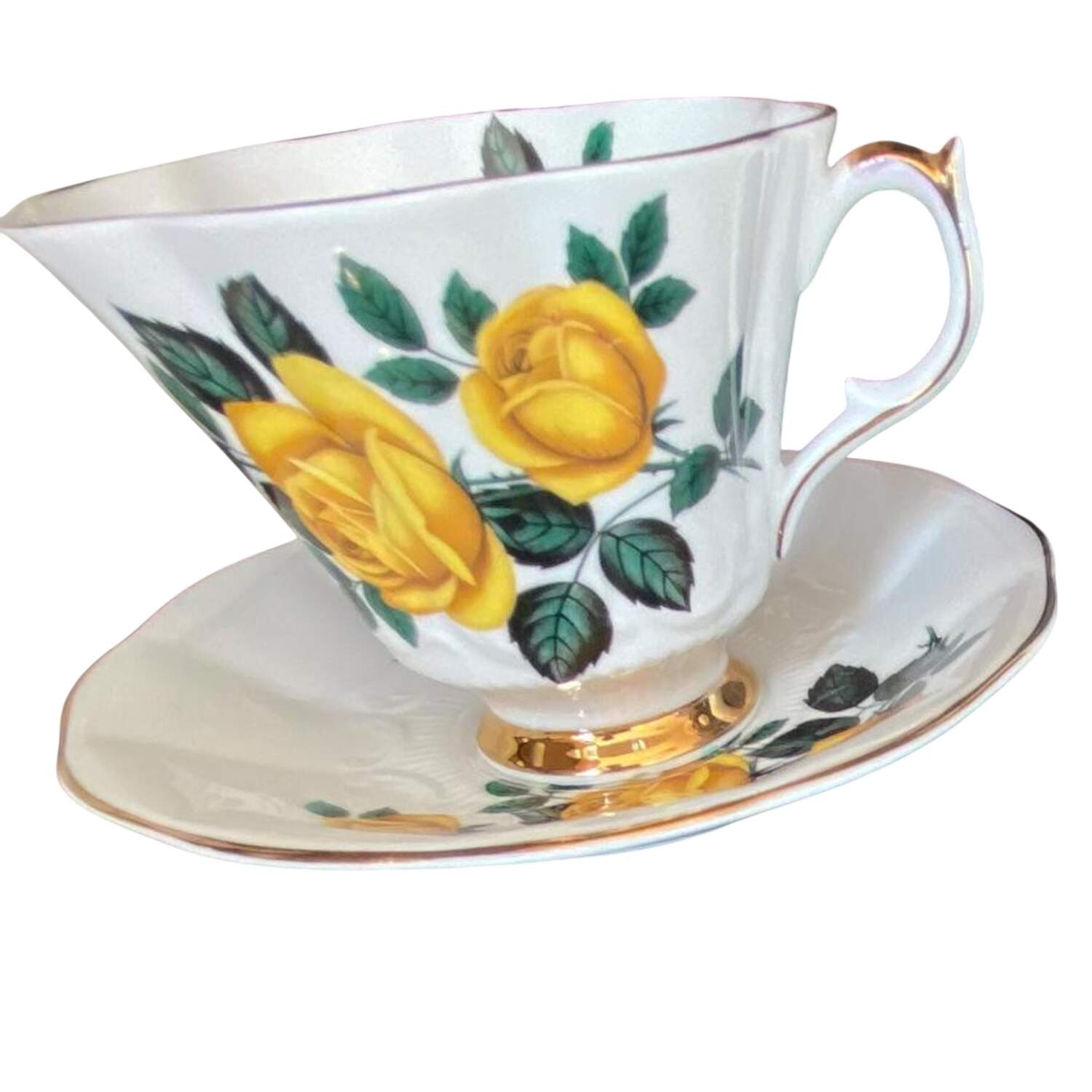 211 Footed Cup & Saucer Set by Queen Anne (England)-1