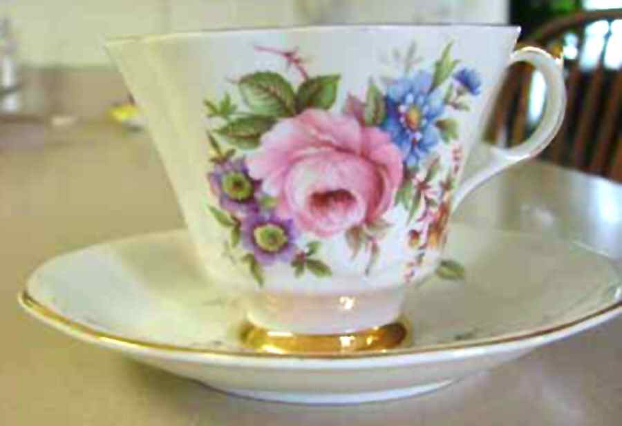 211 Footed Cup & Saucer Set by Queen Anne (England)-1