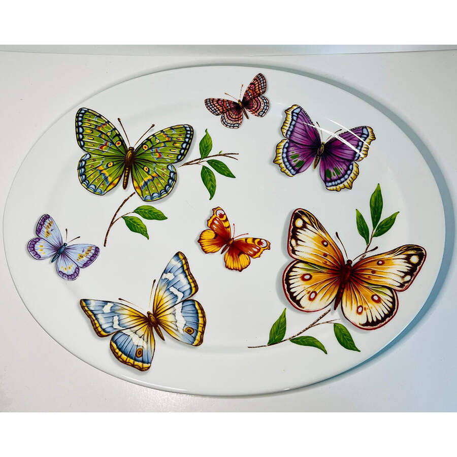 Butterfly 16" Oval Serving Platter by Neiman Marcus-1