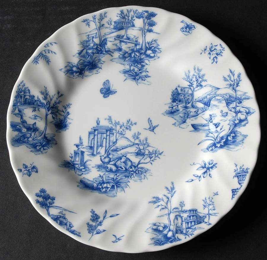 Toile Blue Salad Plate by Queen's-1