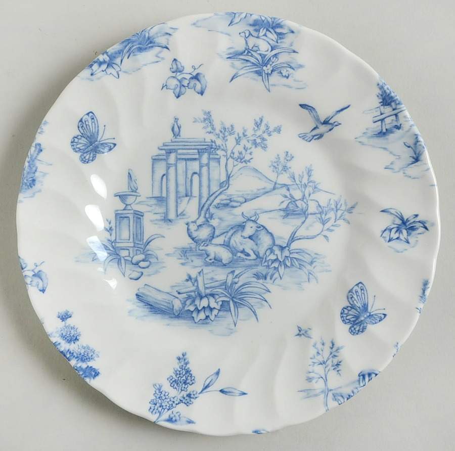 Toile Blue Bread & Butter Plate by Queen's-1
