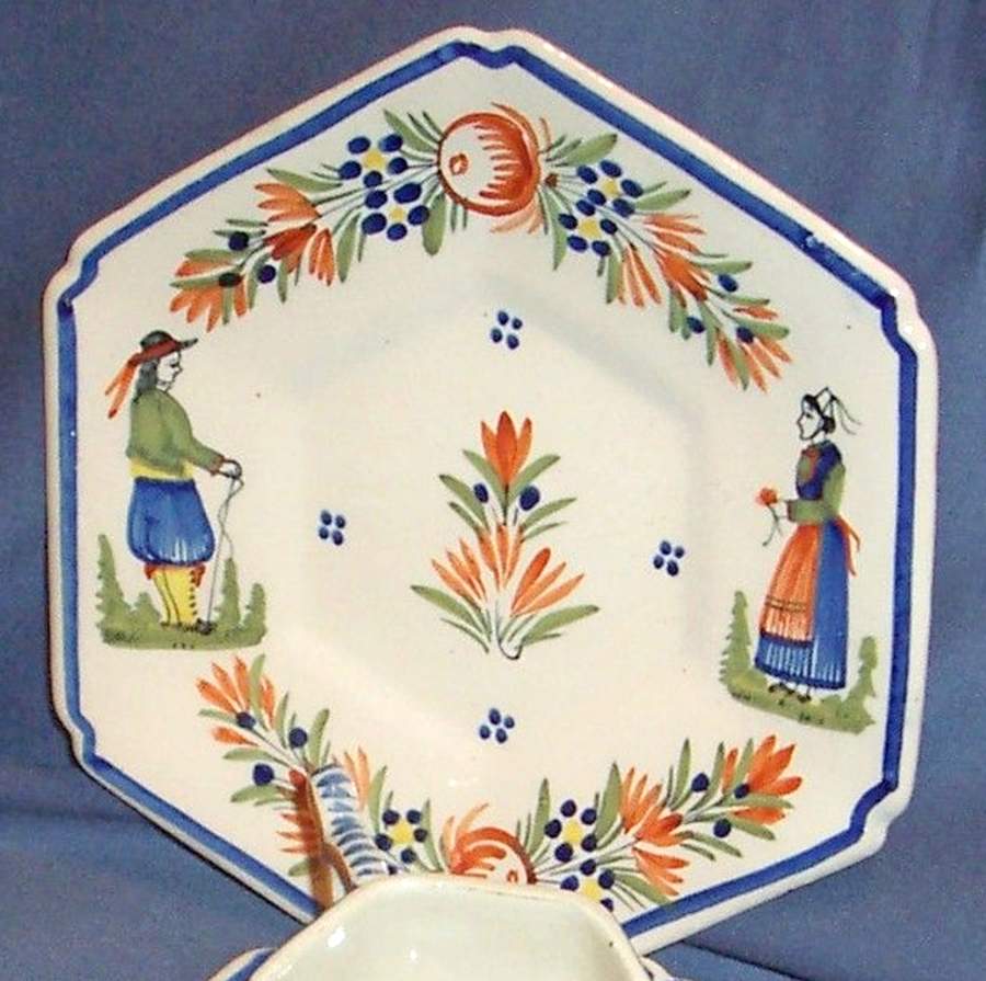 Henriot (Multisided) Bread & Butter Plate by Quimper-1