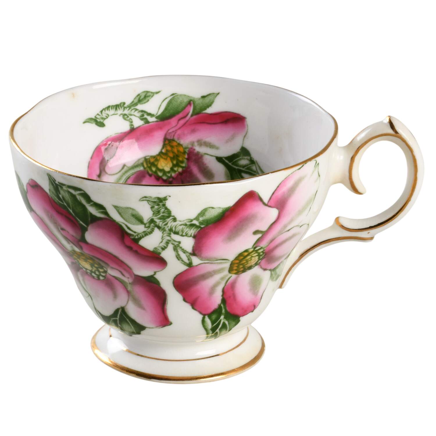 Magnolia (Gold Trim) Footed Cup by Queen Anne (England)-1