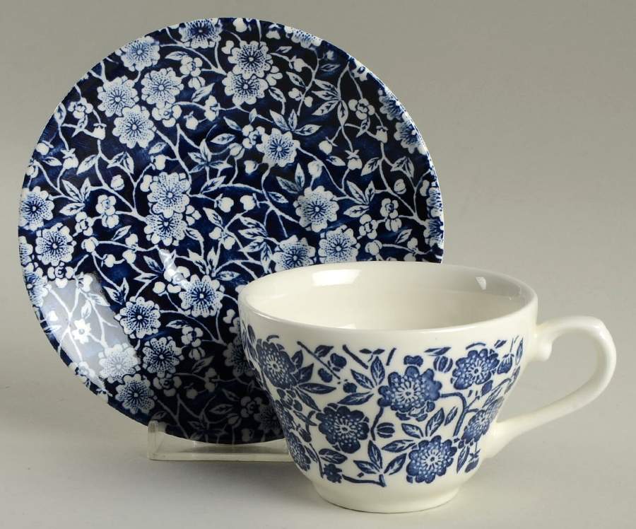 Victorian Calico Flat Cup & Saucer Set by Queen's-1
